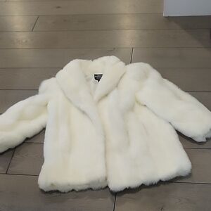 Vintage White Faux Fur Coat
